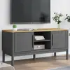 Image de Meuble Tv Floro Gris 114x43x55 Cm Bois Massif De Pin Vidaxl
