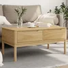 Image de vidaXL Table basse FLORO cire marron 99x555x45 cm bois massif de pin table dappoint table de salon table à thé table 374017