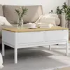 Image de Table Basse Floro Blanc 99x55,5x45 Cm Bois Massif De Pin Vidaxl