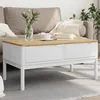 Image de vidaXL Table basse FLORO blanc 99x555x45 cm bois massif de pin table dappoint table de salon table à thé table de 374018