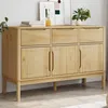 Image de vidaXL Buffet FLORO marron cire 114x43x74 cm bois massif de pin meuble de rangement meuble de rangement de cuisine meuble 374023
