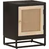 Image de Table De Chevet Noir 40x30x50 Cm Bois Massif Manguier Et Fer Vidaxl