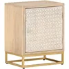 Image de Table De Chevet 40x30x50 Cm Bois Massif Manguier Et Fer Vidaxl