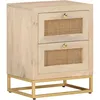 Image de Table De Chevet 40x30x50 Cm Bois Massif Manguier Et Fer Vidaxl
