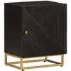 Image de Table De Chevet Noir 40x30x50 Cm Bois Massif Manguier Et Fer Vidaxl