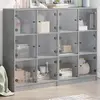 Image de Bibliothèque Avec Portes Gris Béton 136x37x109 Cm Vidaxl