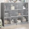 Image de Bibliothèque Avec Portes Sonoma Gris 136x37x109 Cm Vidaxl