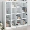 Image de Bibliothèque Avec Portes Blanc 136x37x142 Cm Bois D'ingénierie Vidaxl