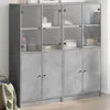 Image de vidaXL Bibliothèque avec Portes Armoire à Livres avec Poignées Meuble avec Compartiments de Salon Intérieur Moderne Gris