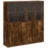 Image de Bibliothèque Avec Portes Chêne Fumé 136x37x142 Cm Vidaxl