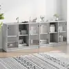 Image de Bibliothèque Avec Portes Gris Béton 204x37x75 Cm Vidaxl