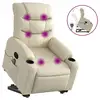 Image de Vidaxl fauteuil inclinable de massage crème similicuir