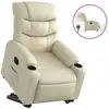 Image de Fauteuil Inclinable Électrique Crème Similicuir Vidaxl