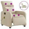 Image de Vidaxl fauteuil inclinable de massage électrique crème tissu