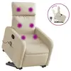 Image de Vidaxl fauteuil inclinable de massage crème tissu