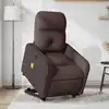 Image de Fauteuil Inclinable De Massage Électrique Marron Foncé Tissu Vidaxl