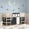 Image de vidaXL Lit Mezzanine Enfants et Rideaux Lit Surélevé pour Enfants avec Échelle Meuble de Rangement Chambre Moderne Blanc 3206973