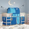 Image de vidaXL Lit Mezzanine Enfants avec Tunnel Lit Surélevé pour Enfants avec Échelle Meuble de Rangement Chambre Moderne Bleu 3207001