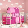 Image de vidaXL Lit Mezzanine Enfants avec Tunnel Lit Surélevé pour Enfants avec Échelle Meuble de Rangement Chambre Moderne Rose 3207002
