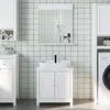 Image de vidaXL Meubles de salle de bain 2 pcs BERG blanc bois de pin massif 3206492