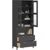 Image de Buffet Viken Gris Anthracite 80x40x200 Cm Bois Massif De Pin Vidaxl