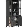 Image de Buffet Viken Gris Anthracite 80x40x190 Cm Bois Massif De Pin Vidaxl