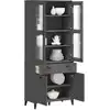 Image de Buffet Viken Gris Anthracite 80x40x190 Cm Bois Massif De Pin Vidaxl