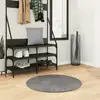 Image de Tapis Huarte À Poils Courts Doux Et Lavable Anthracite Ø 80 Cm Vidaxl