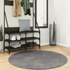 Image de Tapis Huarte À Poils Courts Doux Et Lavable Anthracite Ø 120 Cm Vidaxl
