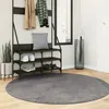 Image de Tapis Huarte À Poils Courts Doux Et Lavable Anthracite Ø 160 Cm Vidaxl
