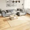 Image de Tapis Huarte À Poils Courts Doux Et Lavable Crème 240x240 Cm Vidaxl