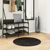 Image de Tapis Huarte À Poils Courts Doux Et Lavable Noir Ø 80 Cm Vidaxl