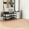 Image de Tapis Huarte À Poils Courts Doux Et Lavable Rouge Clair Ø 160cm Vidaxl