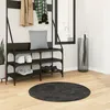 Image de Tapis Shaggy Pamplona Poils Longs Moderne Anthracite Ø 80 Cm Vidaxl