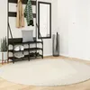 Image de Tapis Shaggy Pamplona Poils Longs Moderne Crème Ø 200 Cm Vidaxl