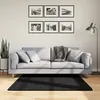 Image de Tapis Shaggy Pamplona Poils Longs Moderne Noir 120x120 Cm Vidaxl