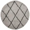Image de Tapis Shaggy À Poils Longs Moderne Beige Et Anthracite Ø 100 Cm Vidaxl