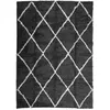 Image de Tapis Shaggy À Poils Longs Moderne Noir Et Crème 240x340 Cm Vidaxl