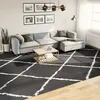 Image de Tapis Shaggy À Poils Longs Moderne Noir Et Crème 300x400 Cm Vidaxl
