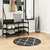Image de Tapis Shaggy À Poils Longs Moderne Noir Et Crème Ø 80 Cm Vidaxl