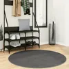 Image de Tapis Iza Poils Courts Style Scandinave Anthracite Ø 120 Cm Vidaxl