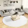 Image de Tapis Oviedo À Poils Courts Gris Ø 240 Cm Vidaxl