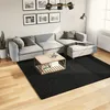 Image de Tapis Oviedo À Poils Courts Noir 240x240 Cm Vidaxl