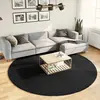 Image de Tapis Oviedo À Poils Courts Noir Ø 240 Cm Vidaxl