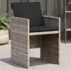 Image de Chaises De Jardin Avec Coussins Lot De 4 Gris Clair Poly Rotin Vidaxl