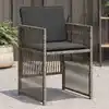 Image de Chaises De Jardin Avec Coussins Lot De 4 Gris Résine Tressée Vidaxl