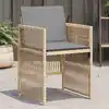 Image de Chaises De Jardin Avec Coussins Lot De 4 Mélange Beige Vidaxl
