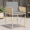 Image de vidaXL Chaises de jardin avec coussins lot de 4 mélange beige 365006