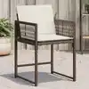 Image de Chaises De Jardin Avec Coussins Lot De 4 Marron Résine Tressée Vidaxl