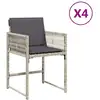 Image de Vidaxl chaises de jardin avec coussins lot de 4 gris clair poly rotin